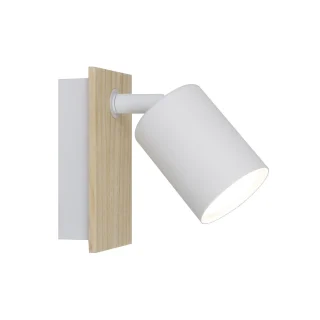 Foco Aplique de Pared Smit Blanco-Madera - ALEMAR - 11918
