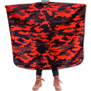 Capa barberia peluqueria militar rojo/negro