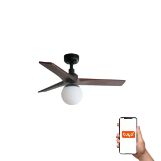 Ventilador de techo negro nogal Diseño elegante | FARO Serie 3429 | Ref: 34278WT-11L | LUZGURÚ