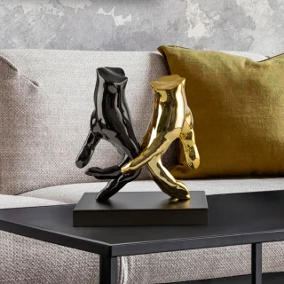 Figura Decorativa Manos Gris/Oro Colección Manos Schuller