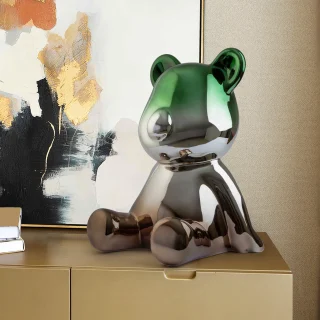 Figura Decorativa Osito Gris/Verde Schuller