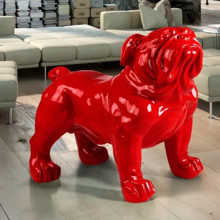 Figura Decorativa Bulldog Rojo Grande Schuller