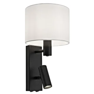 Aplique de Pared HERA Negro con Pantalla Blanca - ALEMAR - 11863