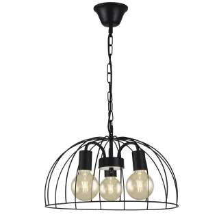 Colgante Jaula Nora Negro 3 Luces - ALEMAR