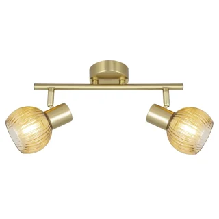 Regleta 2 Luces Corfe Latón Orientable - ALEMAR - 11916