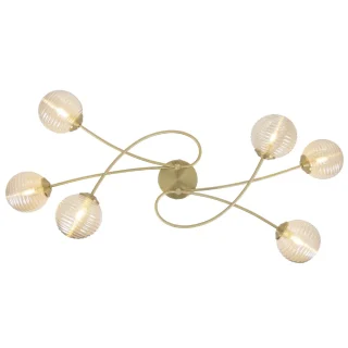 Plafon 6L Roche Latón Ámbar - Elegante Atemporal - ALEMAR - 11923