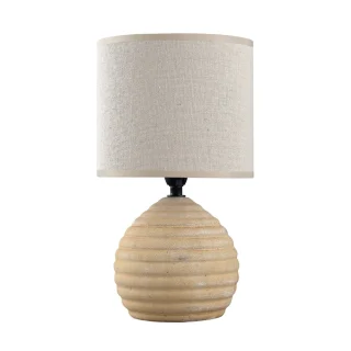 Lámpara de Sobremesa Cló Marrón - Cerámica y Tela - Alemar - 12071