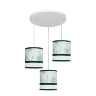 Plafón Caledonia Blanco/Verde 3xE27 | Fabrilamp / Abrila | 248983006