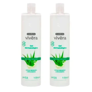Acofar Vivera Gel Aloe Vera Vitamina E, Pack 2 x 1 Litro