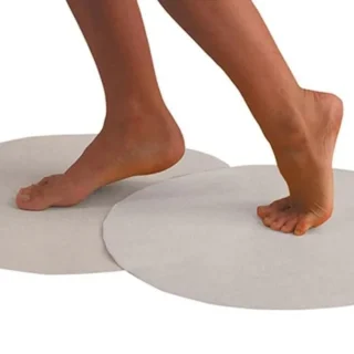 Alfombrilla circular desechable TNT blanca 50 unidades 50Ø