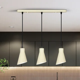 Lámpara Colgante 3 Luces Crema Bera Schuller