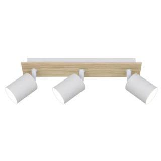 Regleta 3 Luces Smit Blanco-Madera Orientable - ALEMAR - 11920