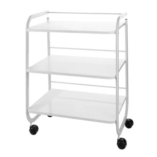 Carrito estética metálico con ruedas color blanco