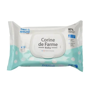 Corine De Farme Toallitas Fresh & Natural Biodegradables , 70 unidades