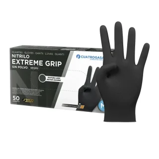 Cuatrogasa Guante Nitrilo Extreme Grip Negro M Negro, 100 unidades