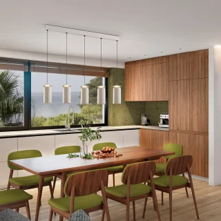 Lámpara Colgante 5 Luces Crema Alfara Schuller