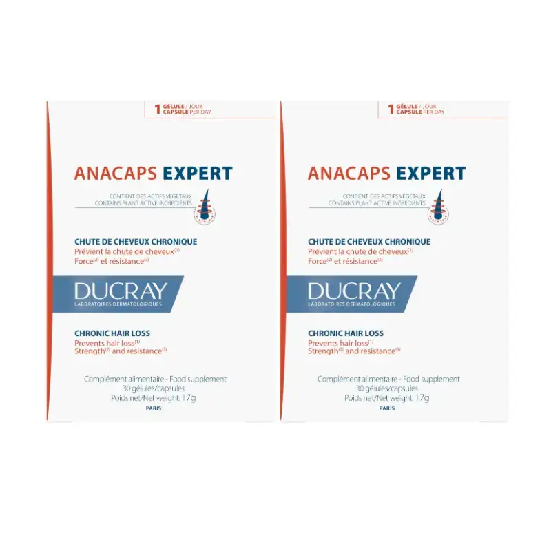 Ducray Anacaps Expert Complemento Anticaída, Pack 2 x 30 Cápsulas
