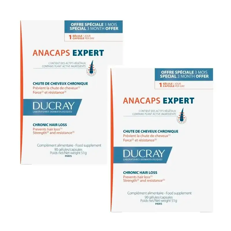Ducray Anacaps Expert, Pack 2 x 90 cápsulas
