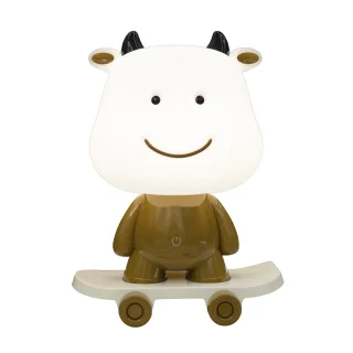 Lámpara Sobremesa Infantil Vaca Marrón LED Regulable - ALEMAR - 12052