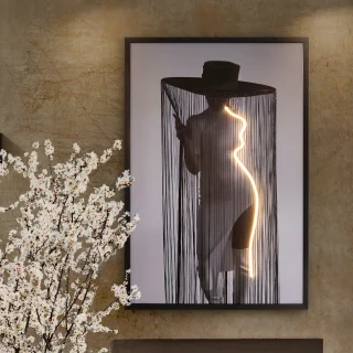 Cuadro Luz Led Mujer Sombrero Diva Schuller