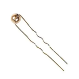 Horquilla rubio Eurostil adorno perla dorada bolsa 6 unidades