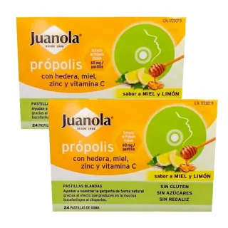 Juanola Pastillas Blandas Própolis Limón y Miel Pack 2 x 24 uds