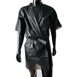 Kimono Desechable Negro TST con Bolsillo | Higiene y Estilo