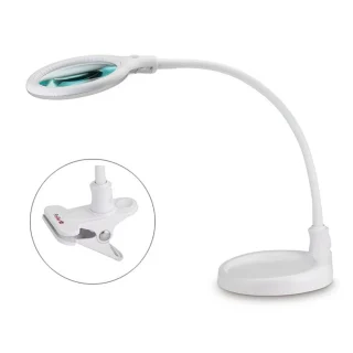 Lámpara con lupa para mesa manicura portátil y con pinza