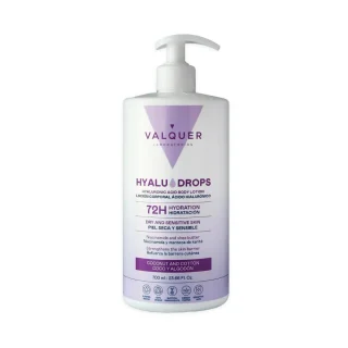 Valquer Hyaludrops Loción corporal coco y algodón 72h hidratación 700ml