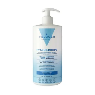 Valquer Hyaludrops Loción corporal sin perfume 72h hidratación 700ml
