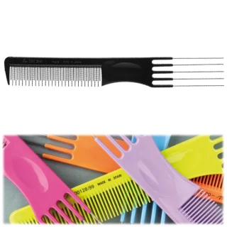 Peine Ahuecador Eurostil púas metálicas colores