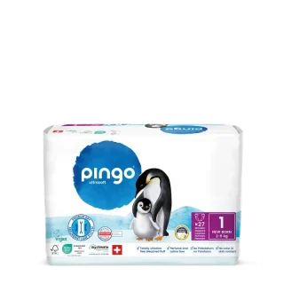 Pingo Pañales Ecológicos Talla 1 (2-5 Kg), 27 unidades