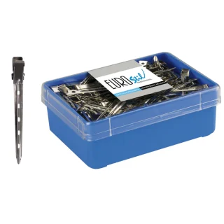 Pinza metálica curvada R-93 de acero caja 60 unidades