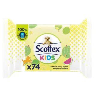 Scottex Junior Papel Higiénico Húmedo , 74 unidades